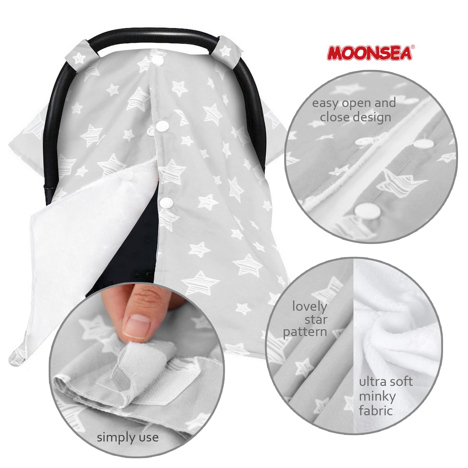 Moonsea nursing scarf in use offers privacy for public feeding