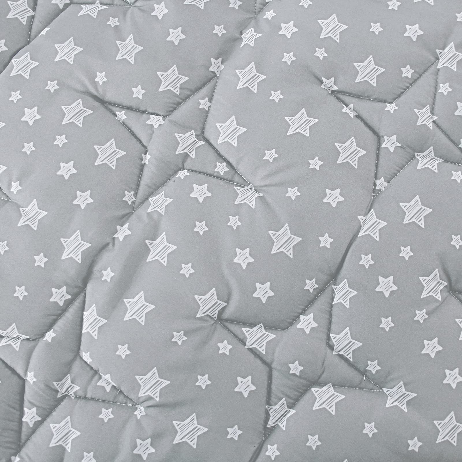 Moonsea octagon playpen mat grey star anti slip back for secure play