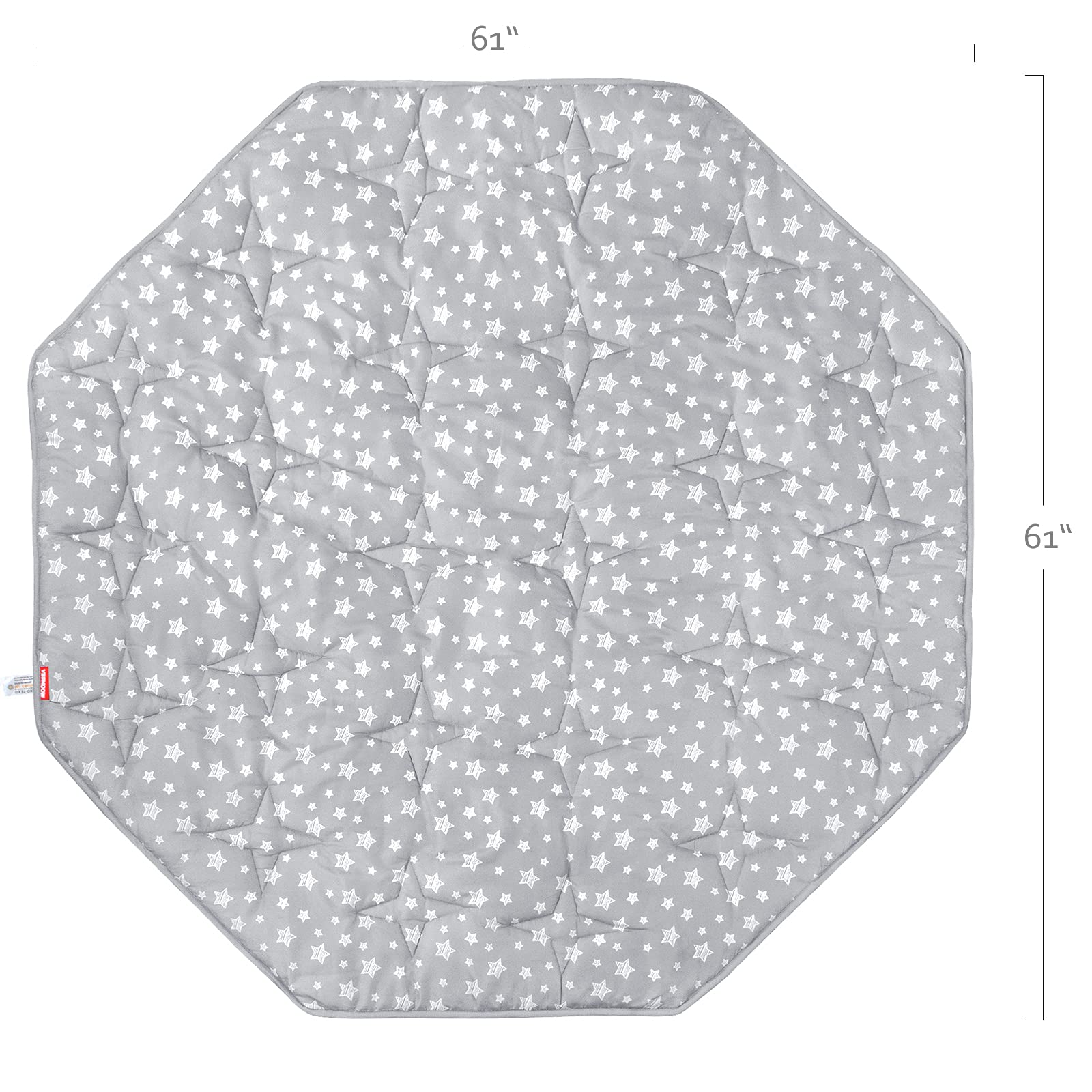 Moonsea octagon playpen mat grey star plush padding supports gentle baby playtime