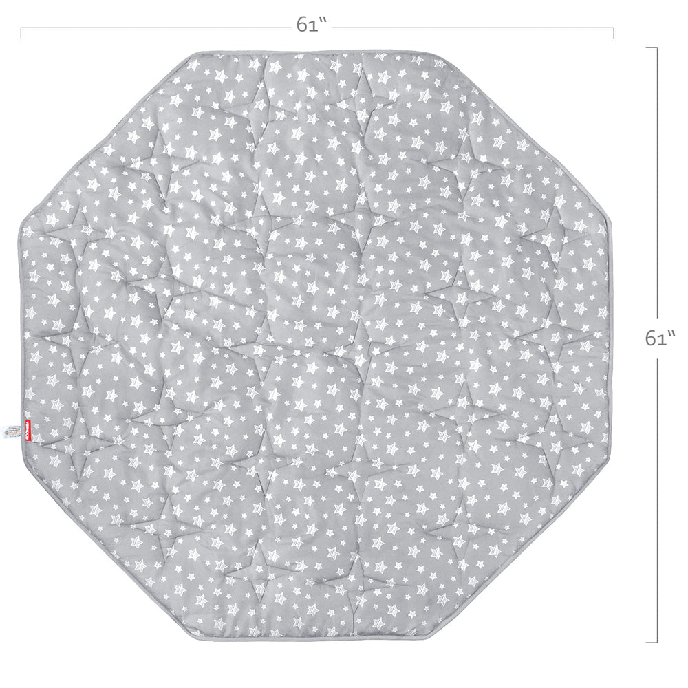 Moonsea octagon playpen mat grey star plush padding supports gentle baby playtime