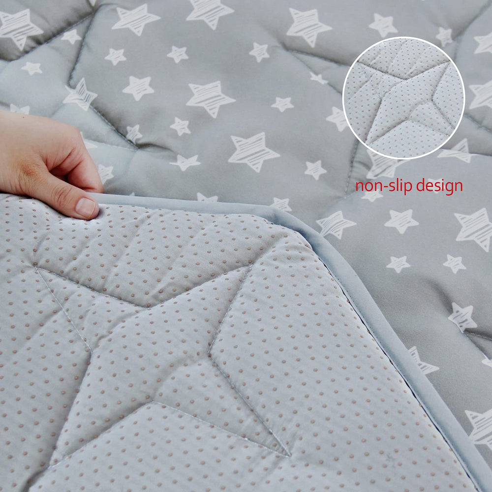 Moonsea octagon playpen mat grey star 61x61 inch dimension fits large play yards