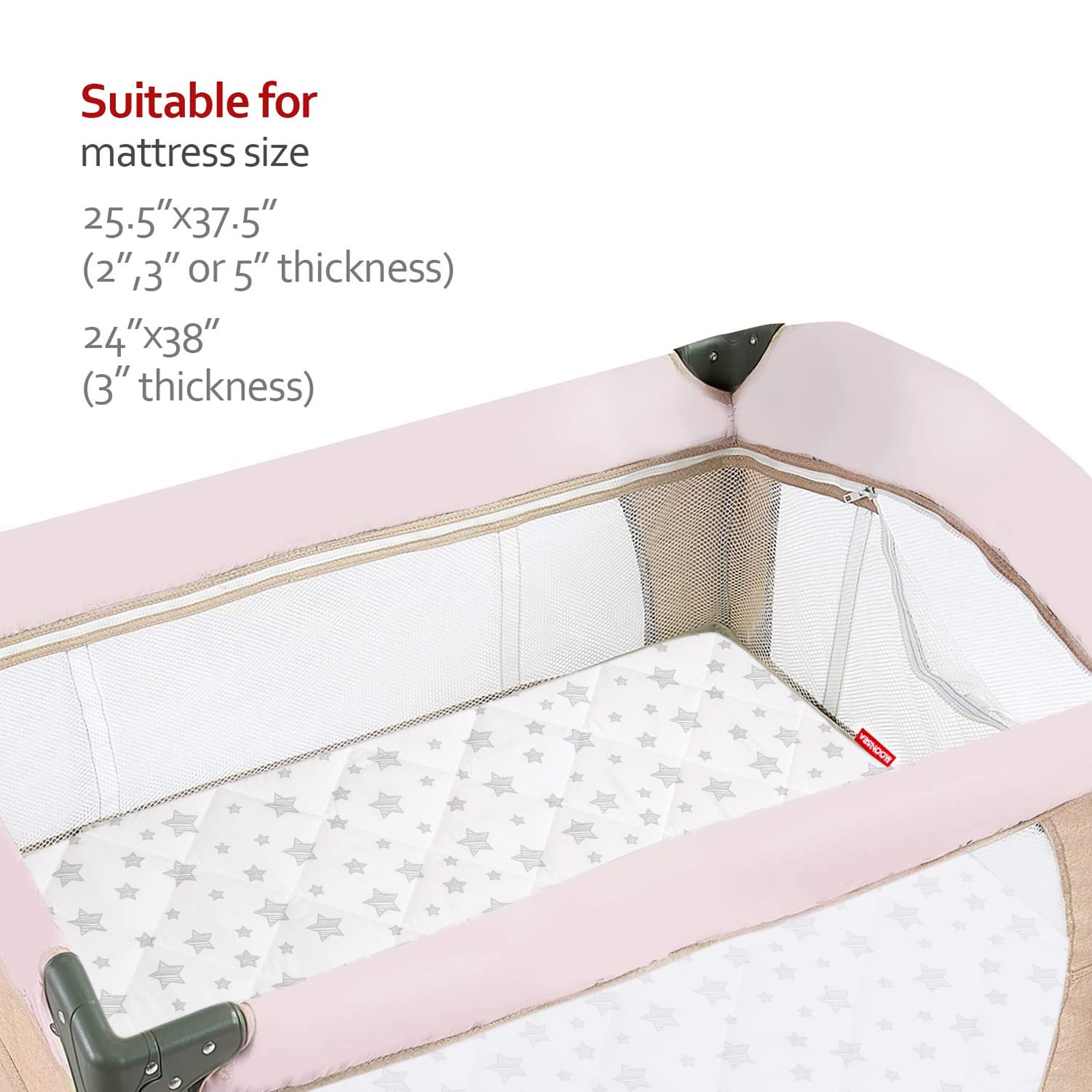 Moonsea breathable design demonstrates balanced temperature for naps and play.