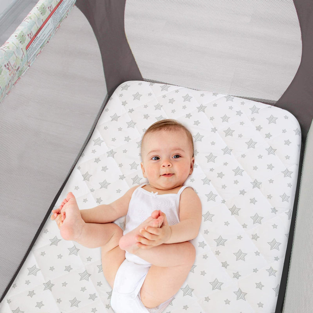 Moonsea compatibility with Graco portable cribs highlights easy setup.