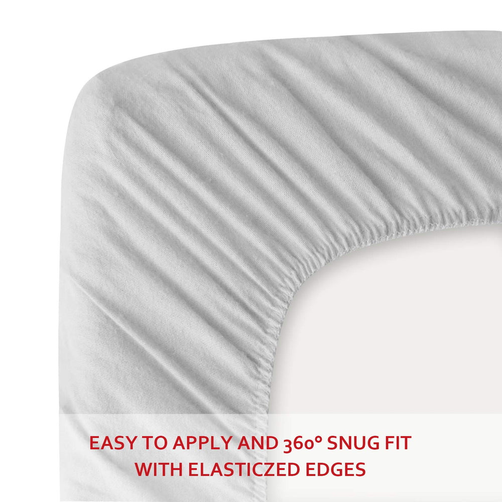 Moonsea pack n play fitted sheet grey baby-safe 100% cotton flannel