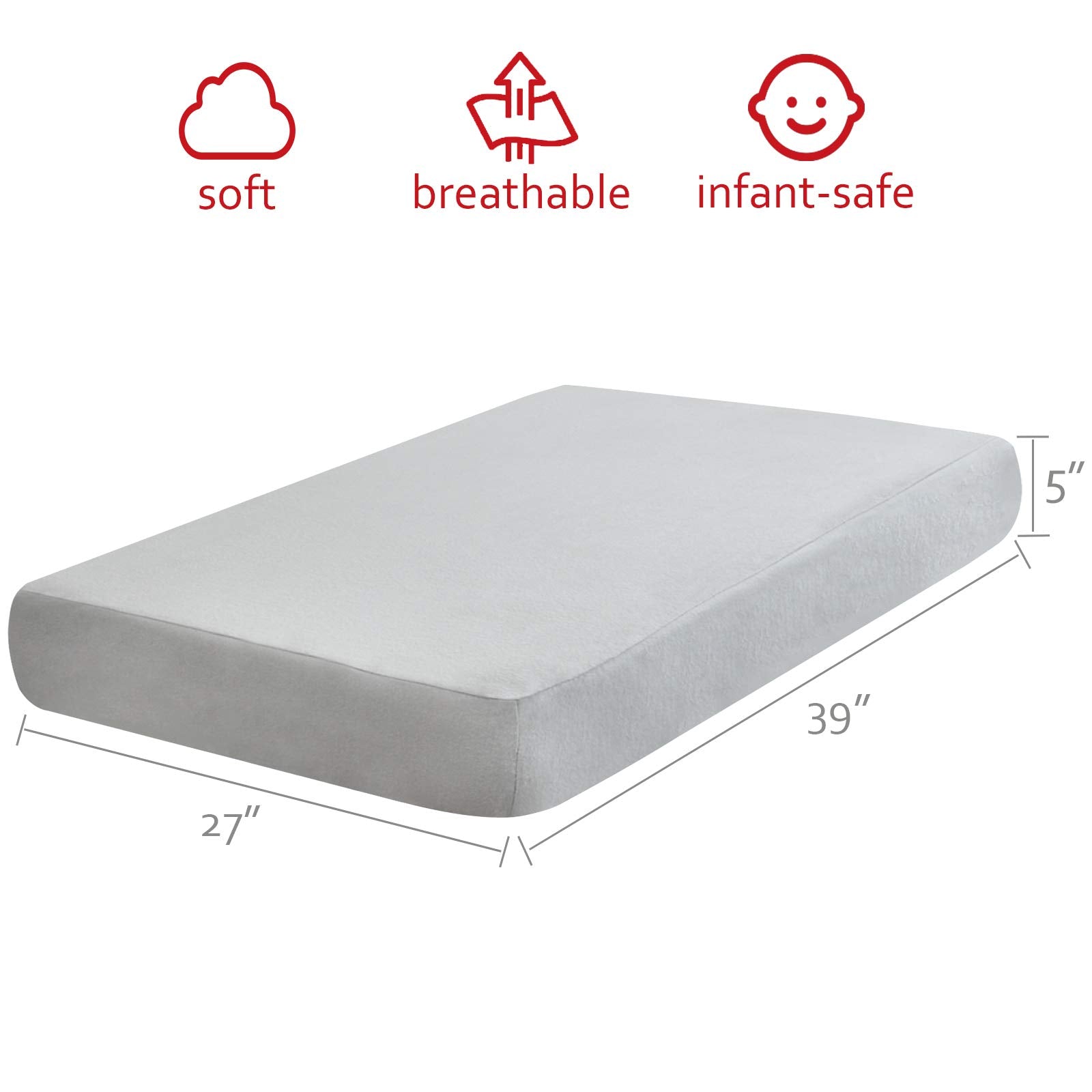 Moonsea pack n play fitted sheet grey elastic band close-up demonstrates stays in place