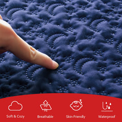 Moonsea pack n play top microfiber close-up shows ultra-soft surface for baby comfort