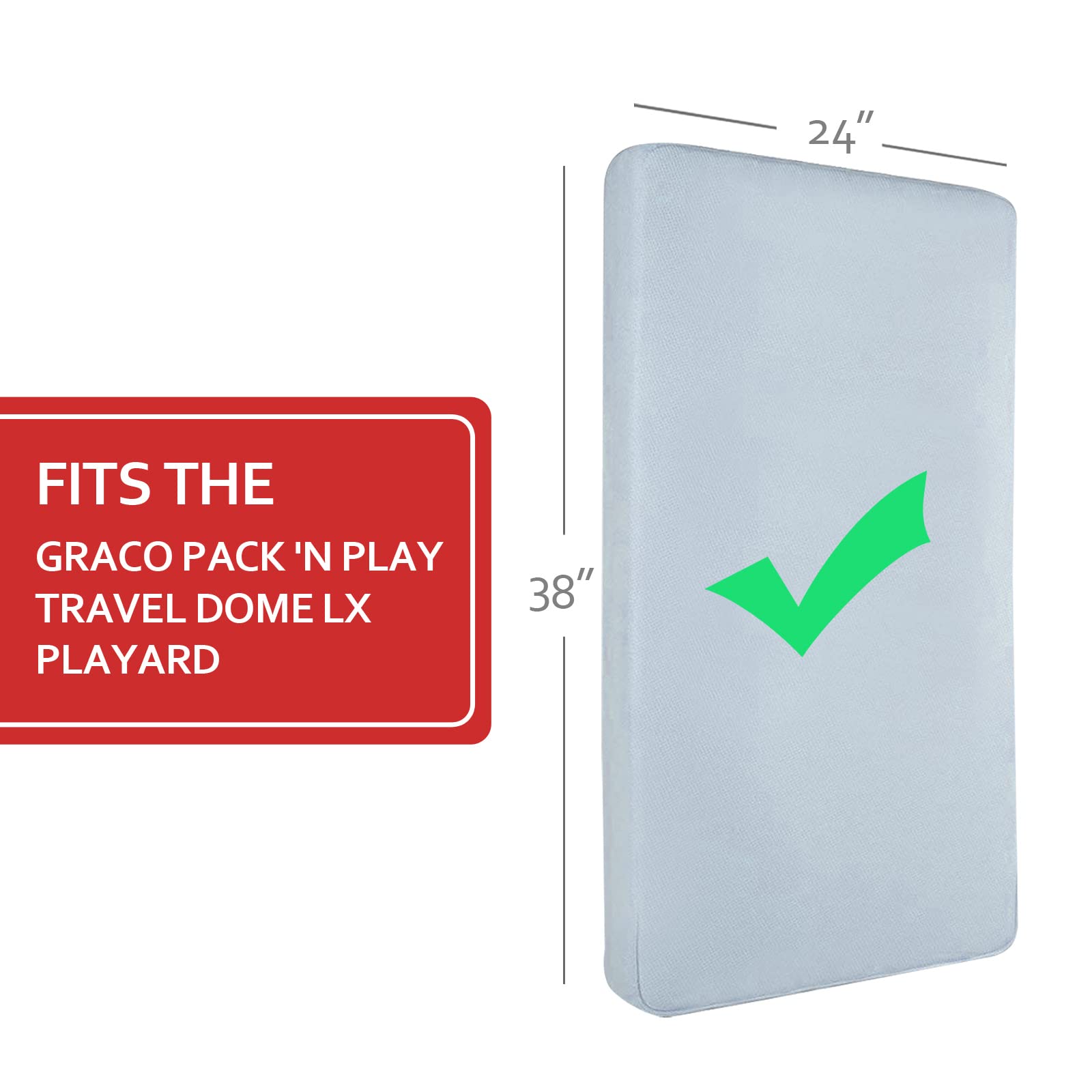 Moonsea Pack-n-Play Mattress Pad noise-free cover supports quiet playtime.