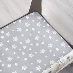 Moonsea pack n play sheet elastic edge shown for snug, safe fit