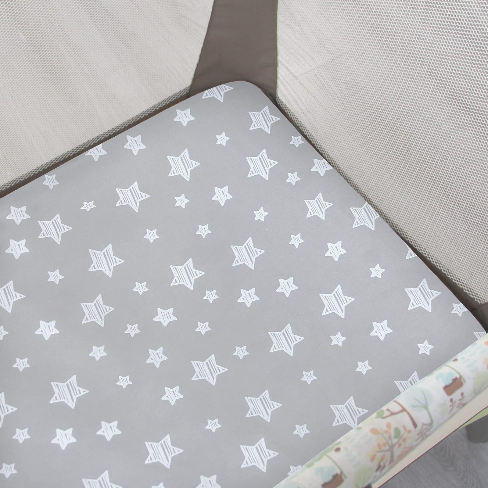Moonsea pack n play sheets elephant pattern enhances baby nursery decor with comfort.