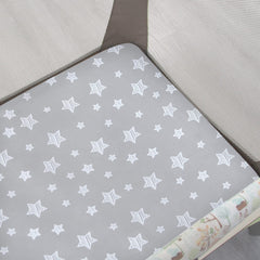 Moonsea pack n play sheets elephant pattern enhances baby nursery decor with comfort.