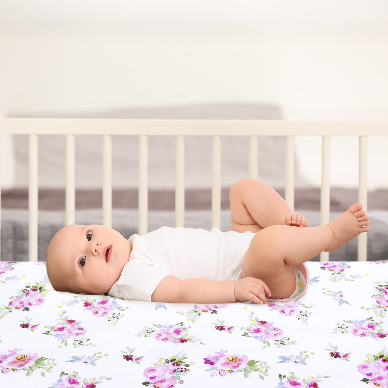 Moonsea Pack n Play Sheets Girl floral nursery-scene-ready for everyday baby sleep routines