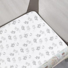 Moonsea pack n play sheets soft microfiber close-up shows breathable fabric.