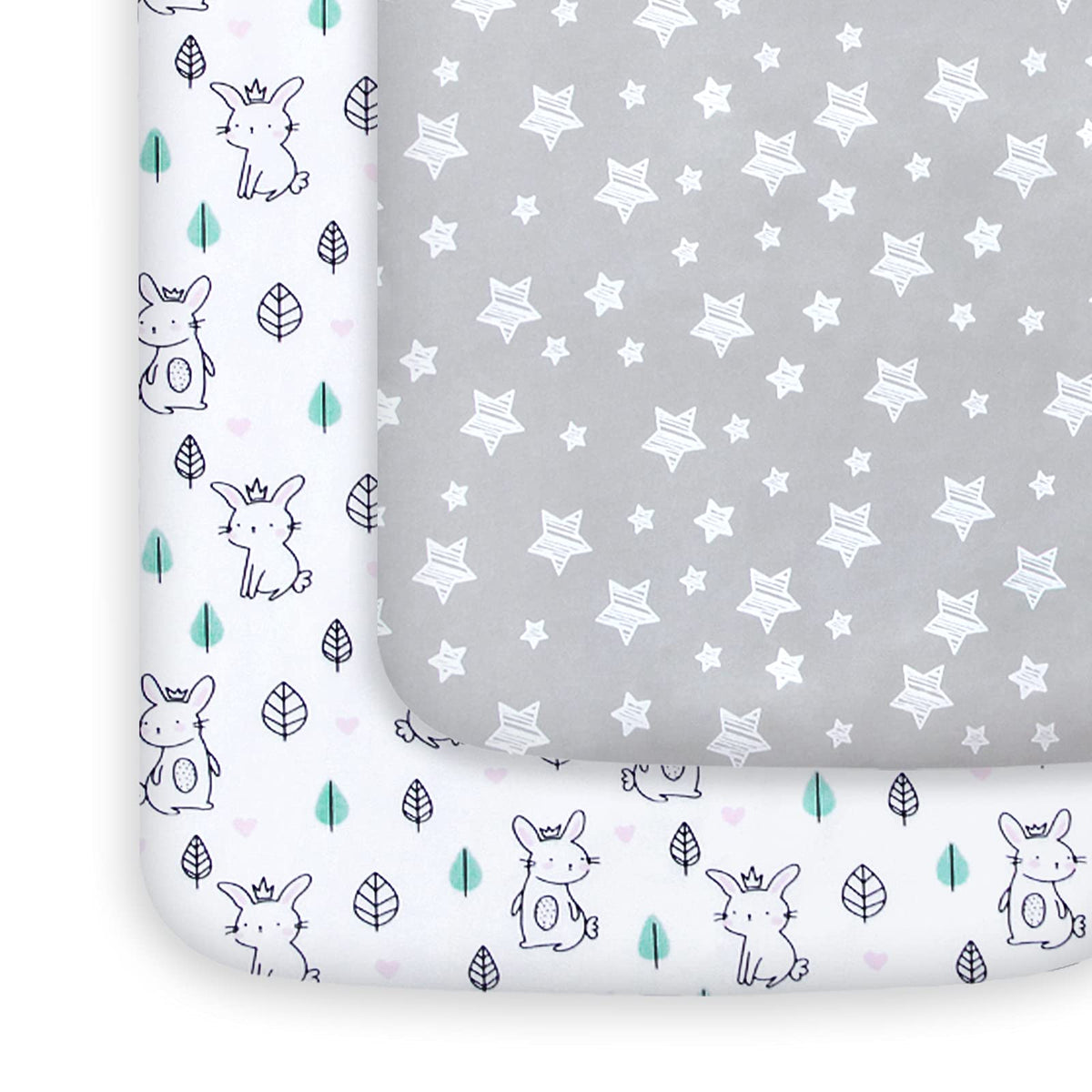 Moonsea pack-n-play sheets with stars and bunny pattern for a cozy sleep space