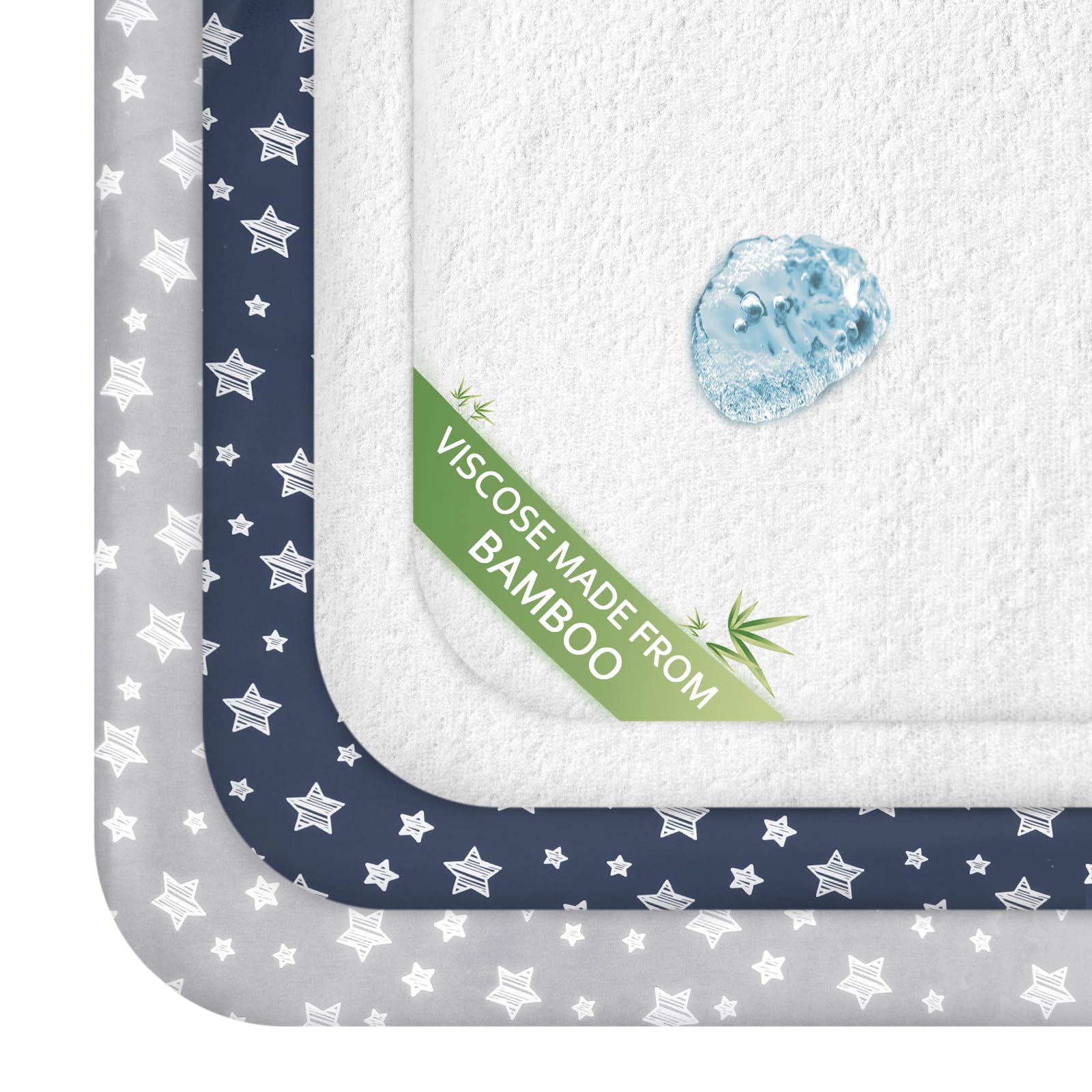 Moonsea Pack N Play Sheets top viscose terry surface delivers soft, absorbent comfort for baby naps