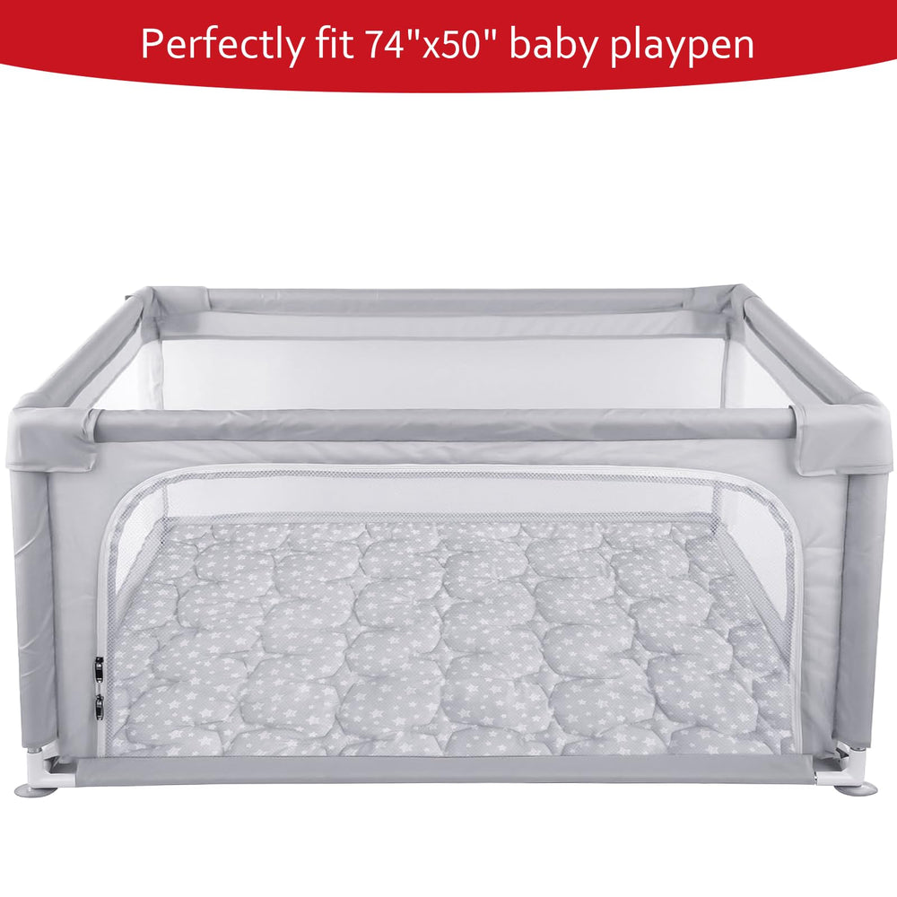 Moonsea play mat grey star pattern adds cozy background