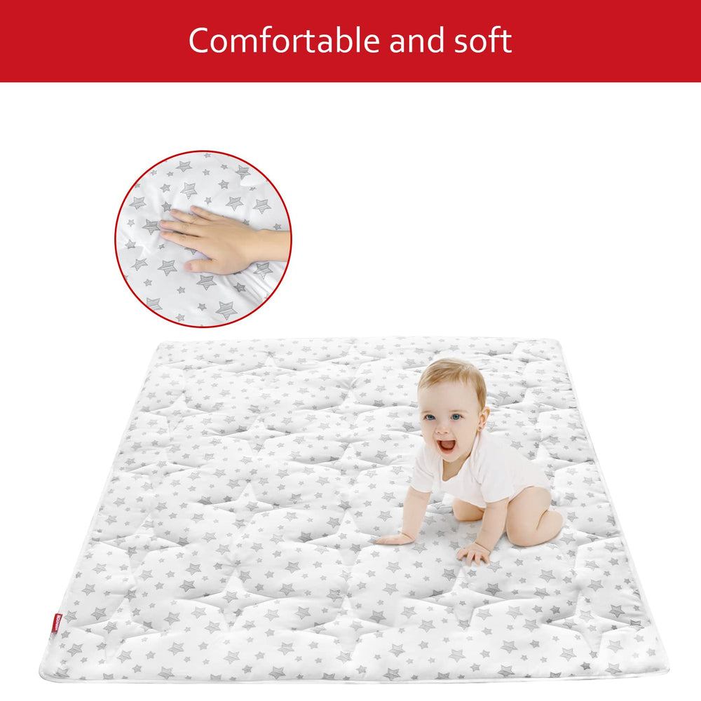 Moonsea play mat back non-slip surface for safe floor play.
