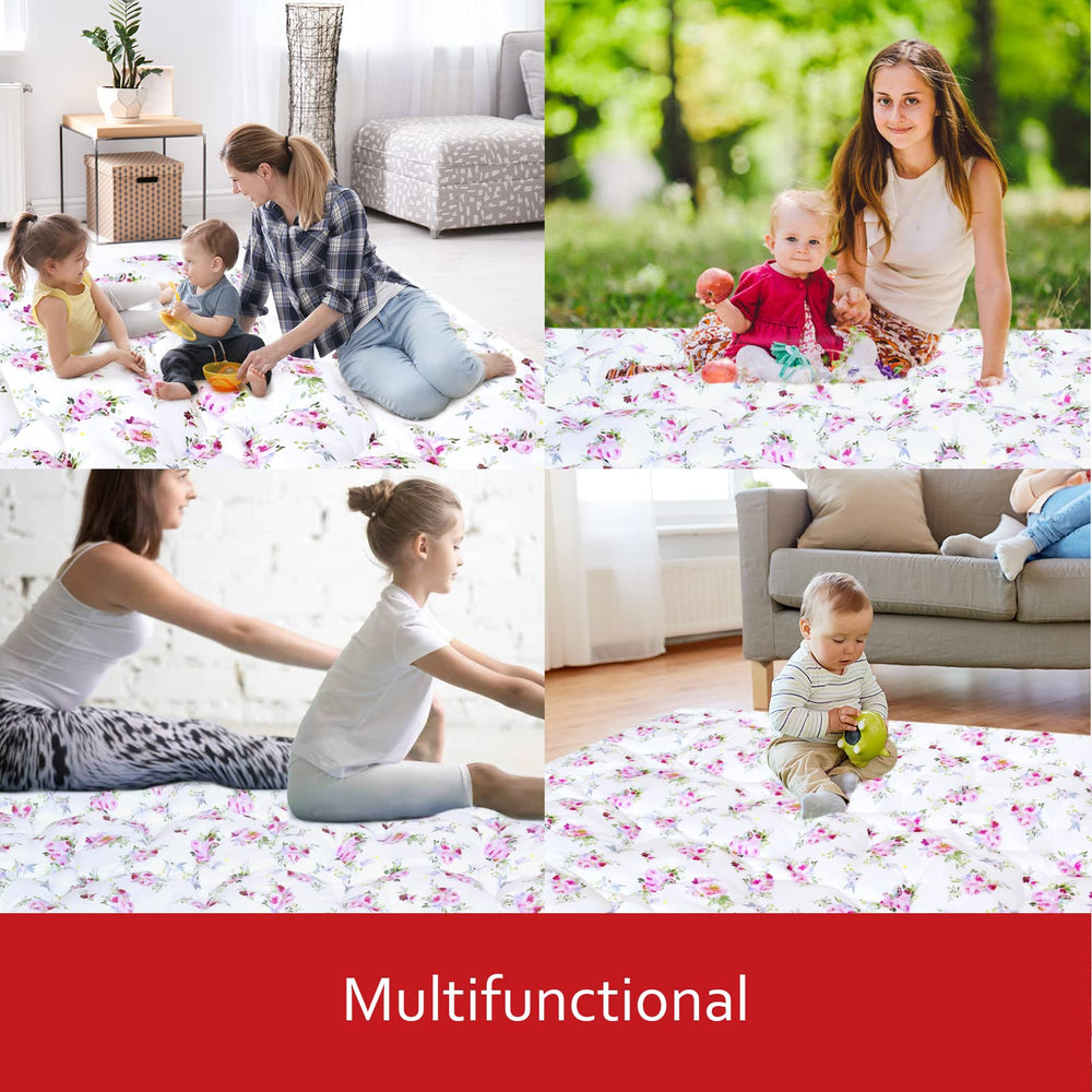 Moonsea playmat in use within a floral-themed play area setup