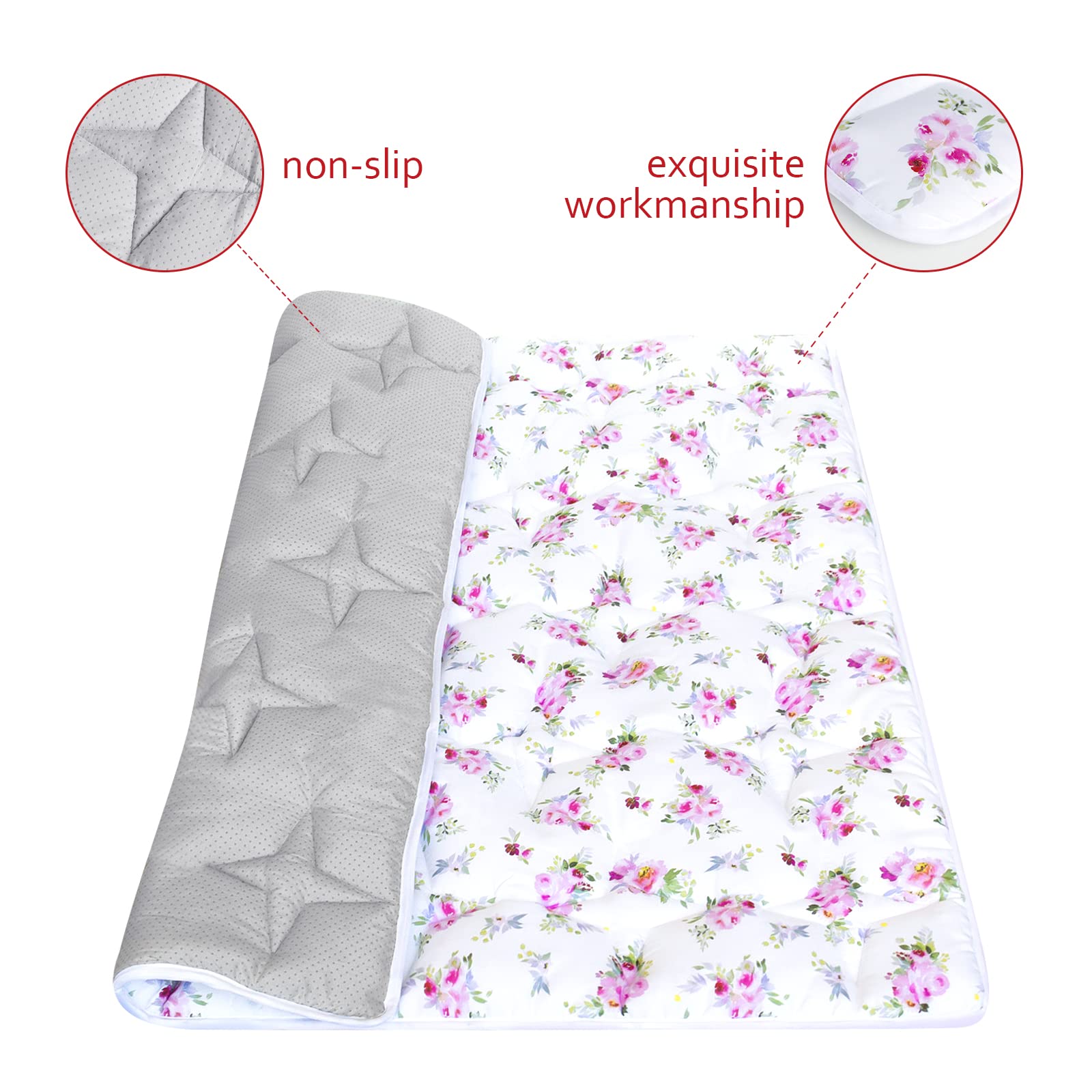 Moonsea mat back shows anti-slip backing for secure play