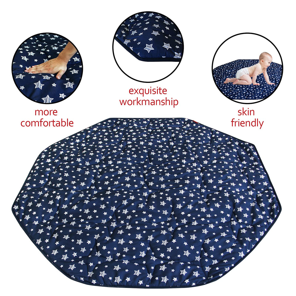 Moonsea playpen mat navy 61x61 inches provides ample crawling space