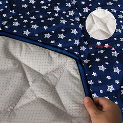 Moonsea playpen mat navy star pattern design adds playful style for playtime