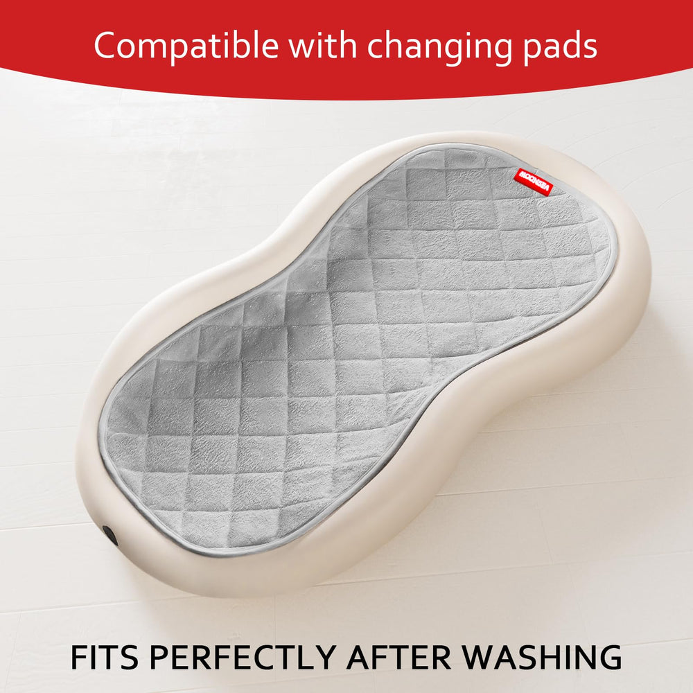 Moonsea quilted thicker changing pad liner top-closeup shows soft, skin-friendly fabric.