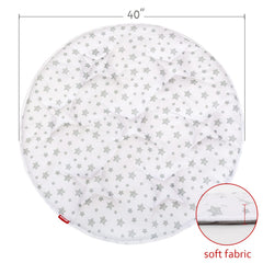 Moonsea Round Play Mat 40in with anti-slip bottom provides stable surface for tummy time.