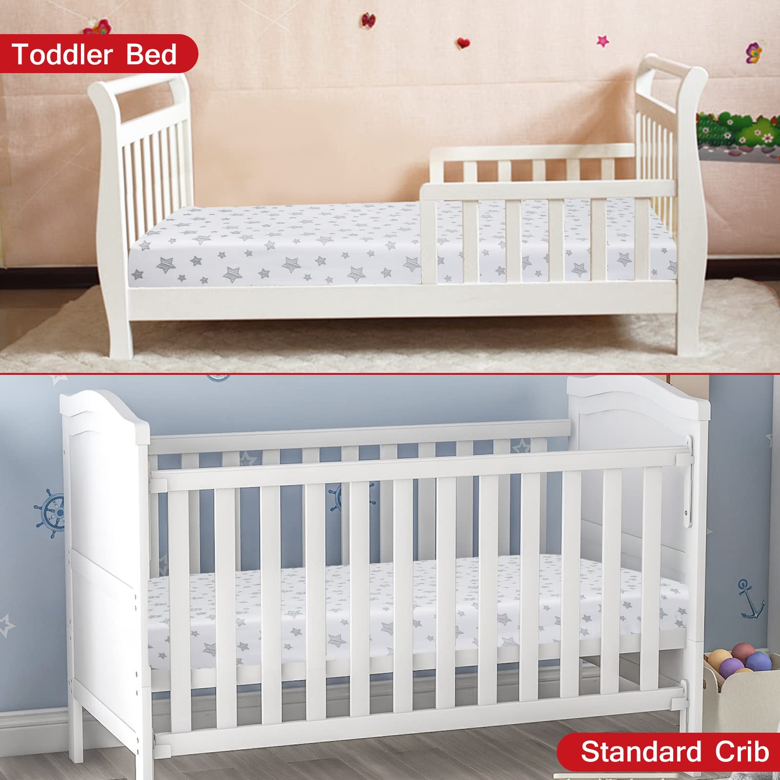Moonsea standard crib and toddler mattress fit for versatile use