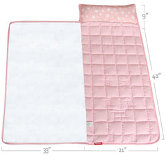 Moonsea Toddler Nap Mat pink carry-handle shows easy transport