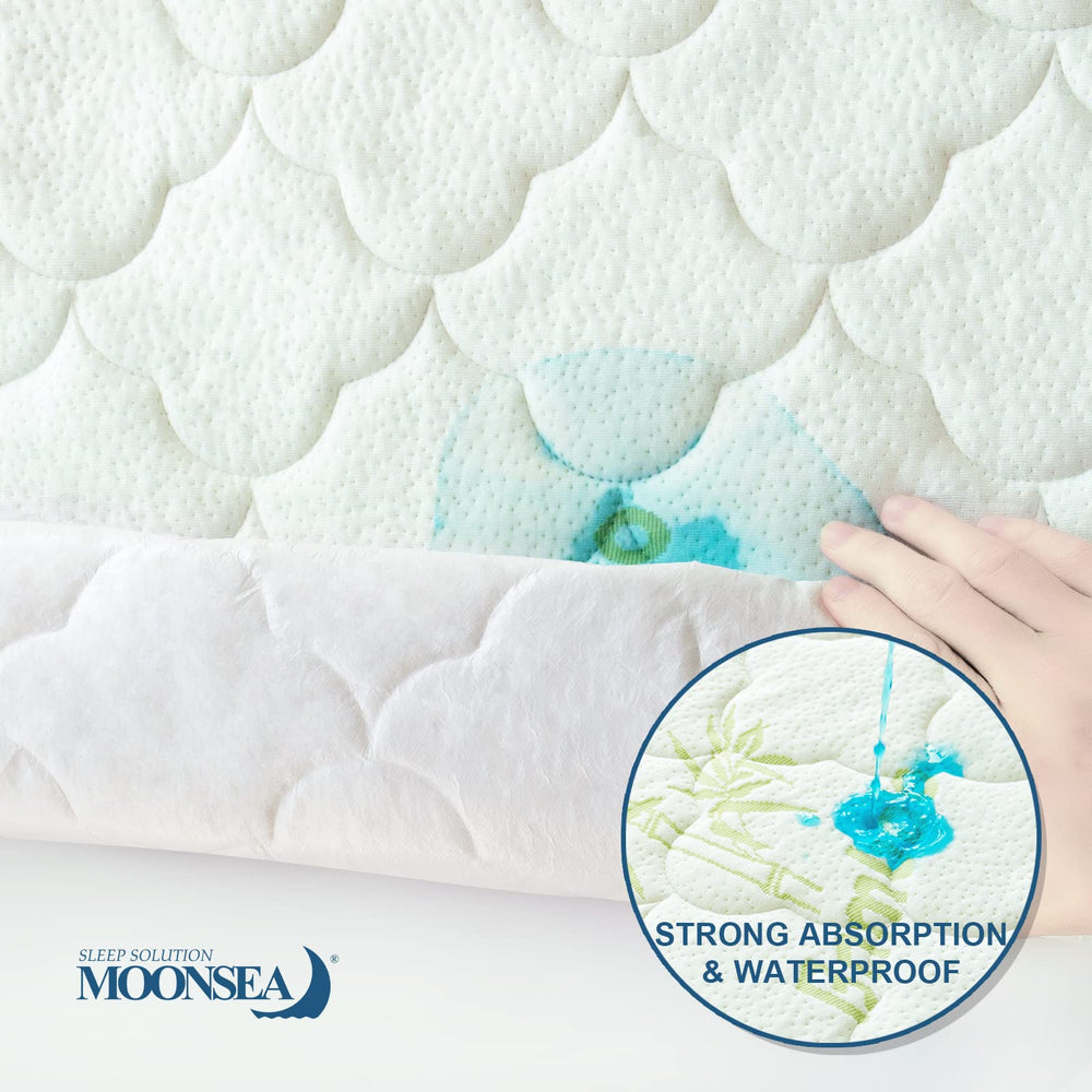 Moonsea plush-top travel bed cover adds soft comfort with no crinkle noises.