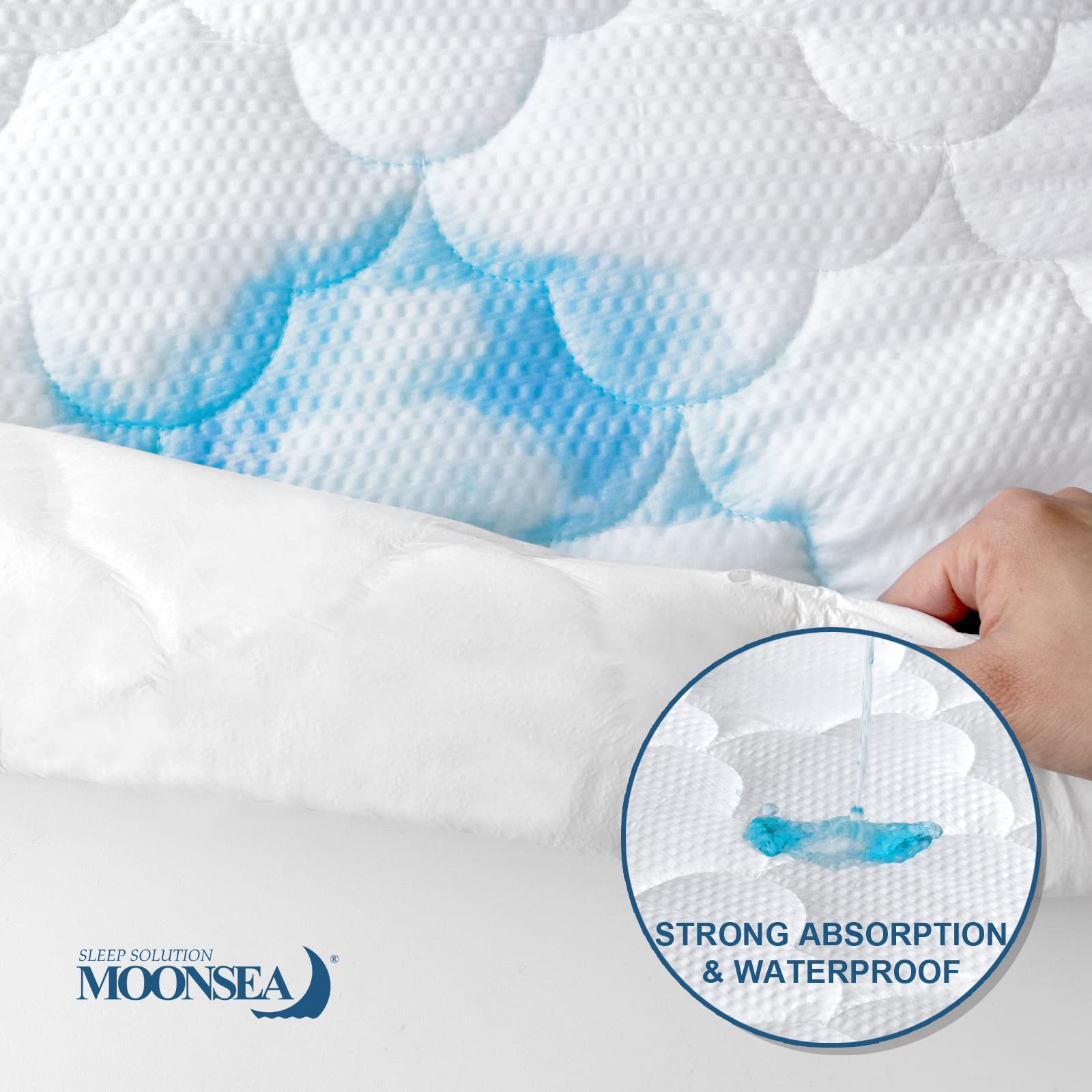 Moonsea breathable waterproof membrane keeps mattress dry and comfortable all night.
