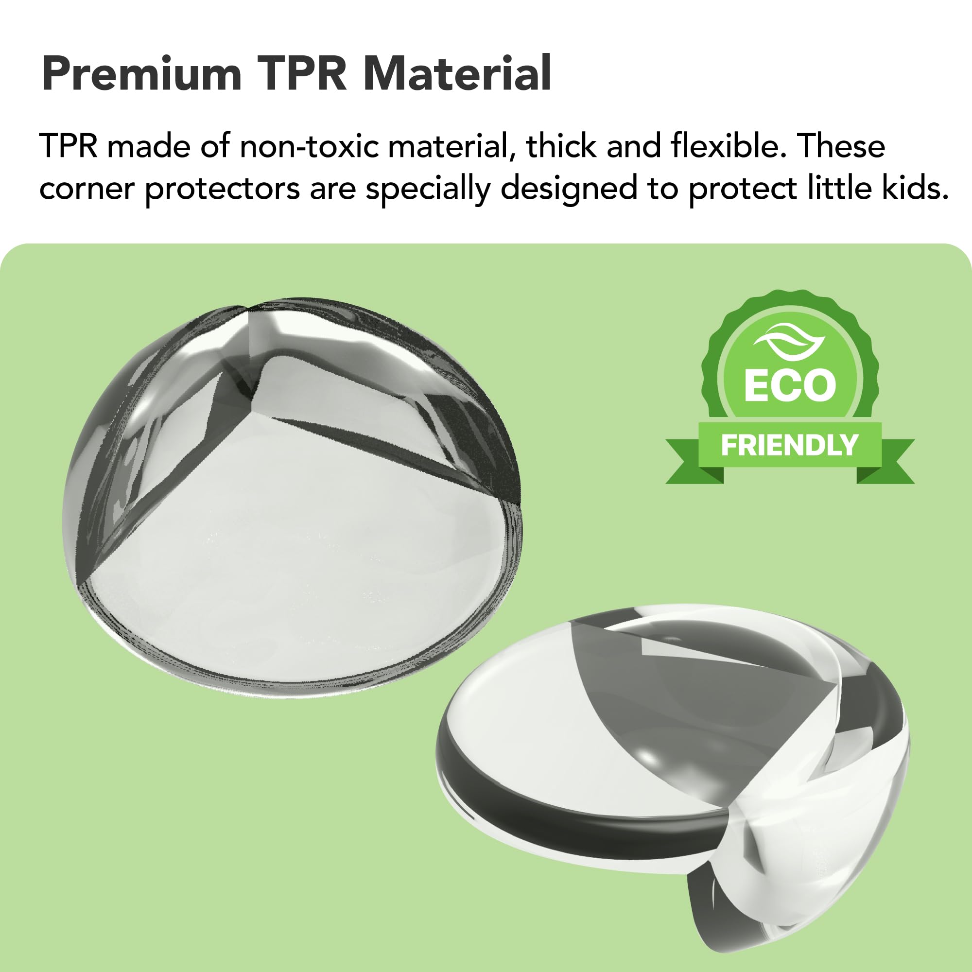 Moonybaby corner protector on a corner demonstrates clear protection blending with decor.