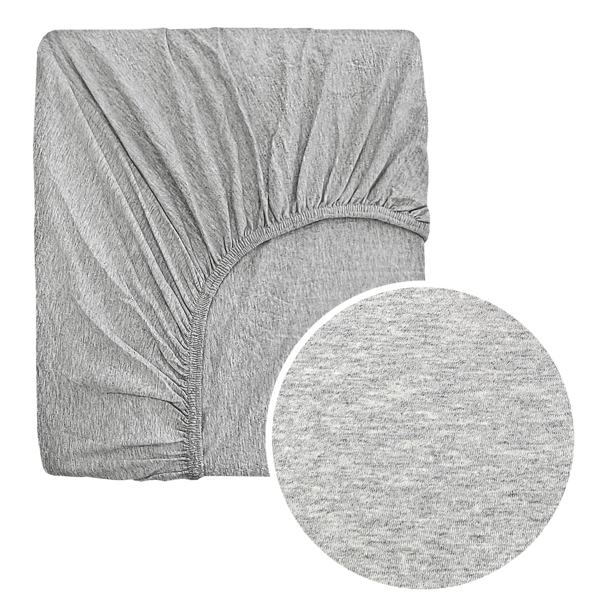 Moonybaby gray crib sheet on a neatly made crib for cozy sleep.