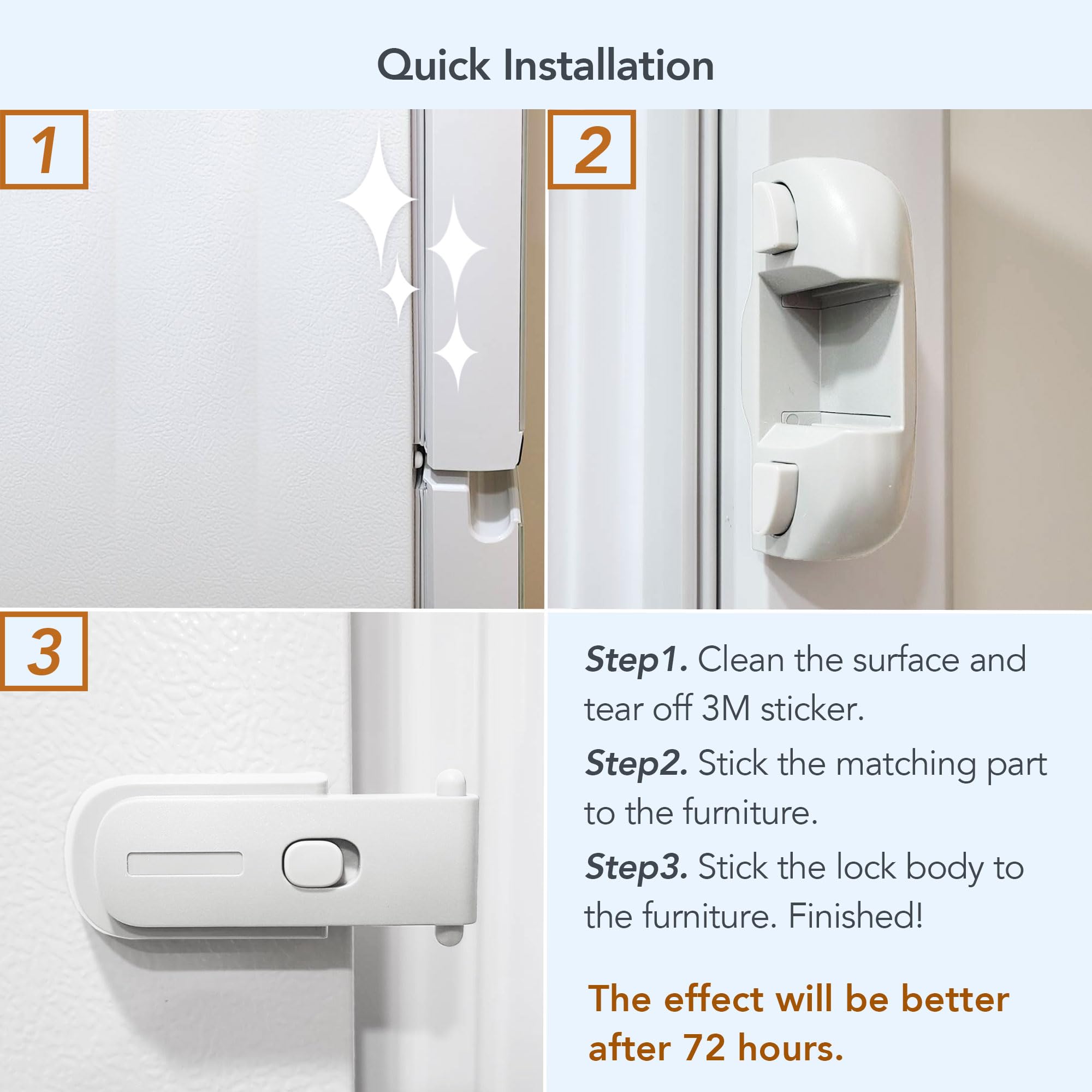 Moonybaby adhesive installation shown for tool-free setup