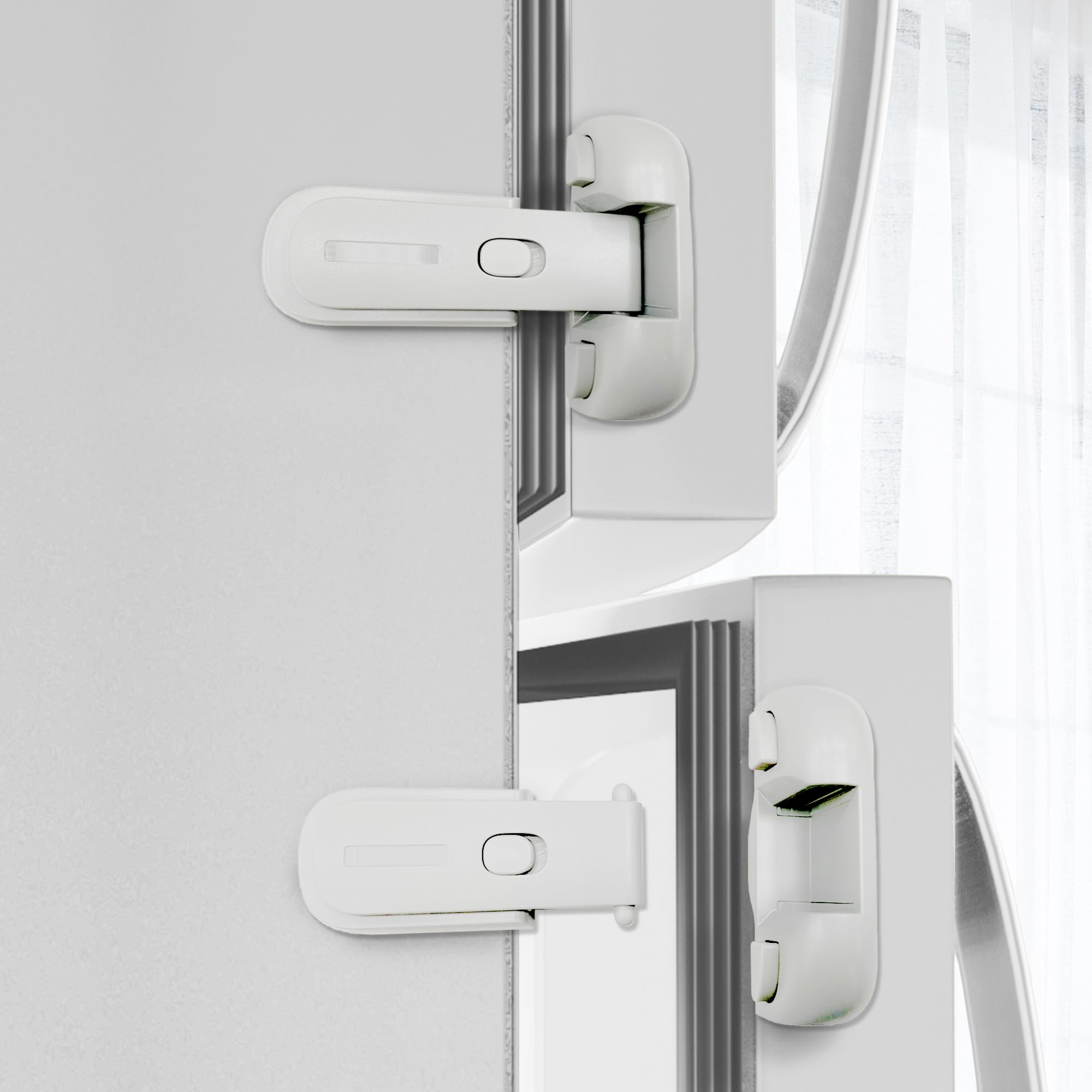 Moonybaby freezer door latches two-pack in white for toddler safety