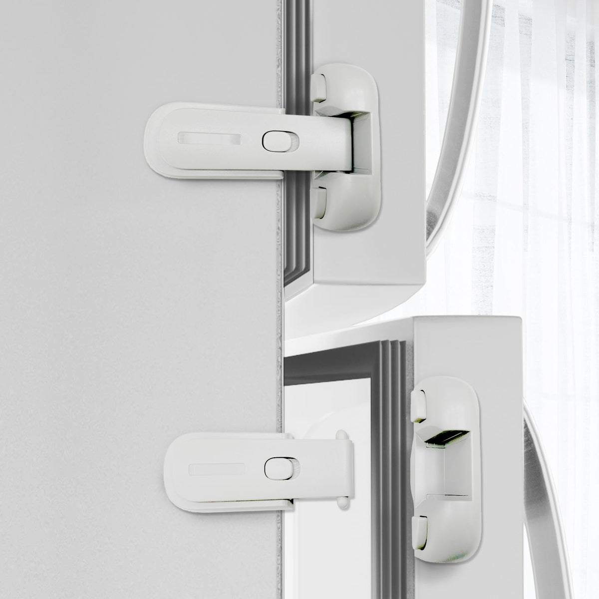 Moonybaby freezer door latches two-pack in white for toddler safety