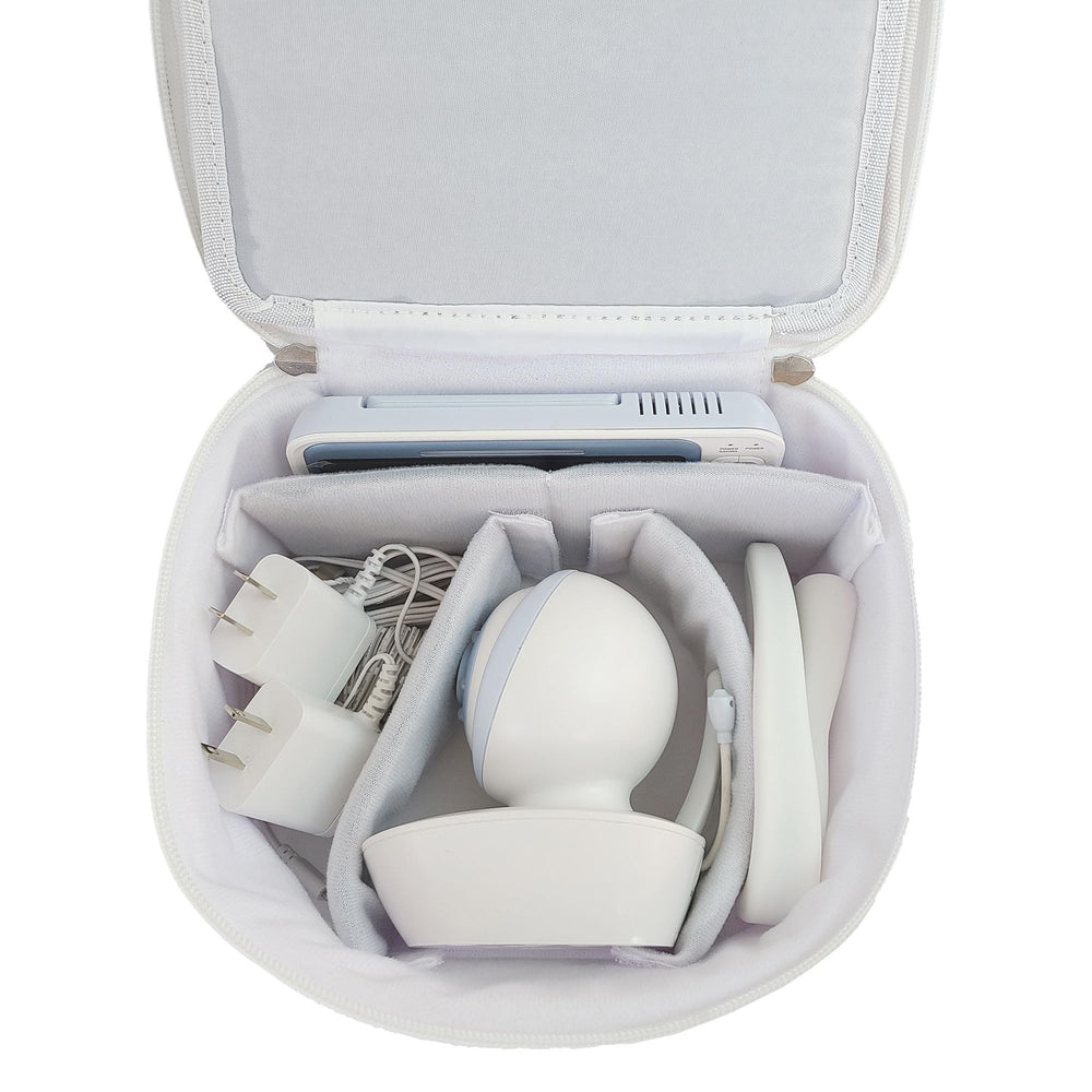 Moonybaby travel bag side view showing slim profile fits in luggage