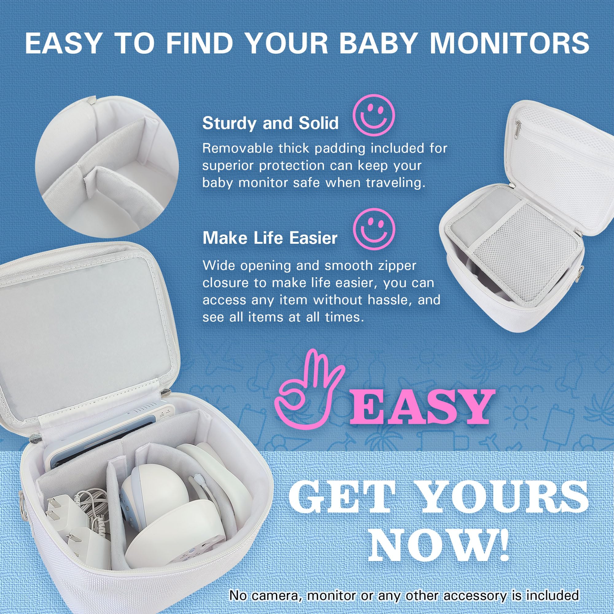 Moonybaby bag open wide for quick access to monitor and accessories