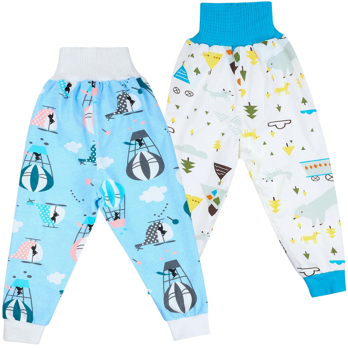 MooMoo Baby waterproof diaper pants—night-use view demonstrates reliable leak protection for sleeping babies.