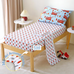 Mooreeke fire truck blue pillowcase adds soft comfort every night.