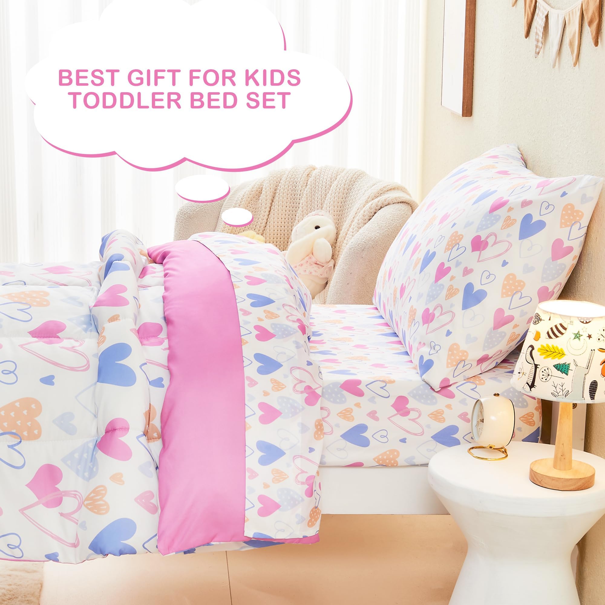 Mooreeke bedroom setup featuring baby-friendly bedding for a cozy nursery