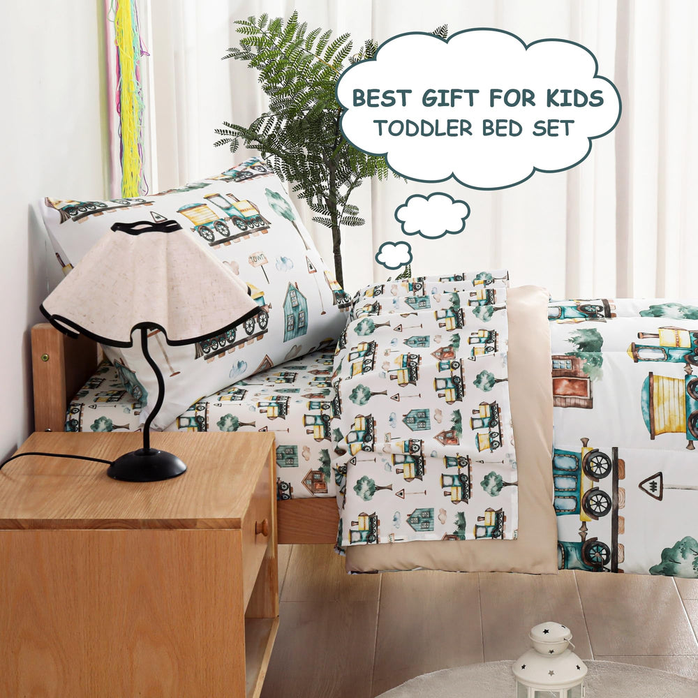 Mooreeke toddler bedroom setup shows ready-to-use bedding for quick bedtimes