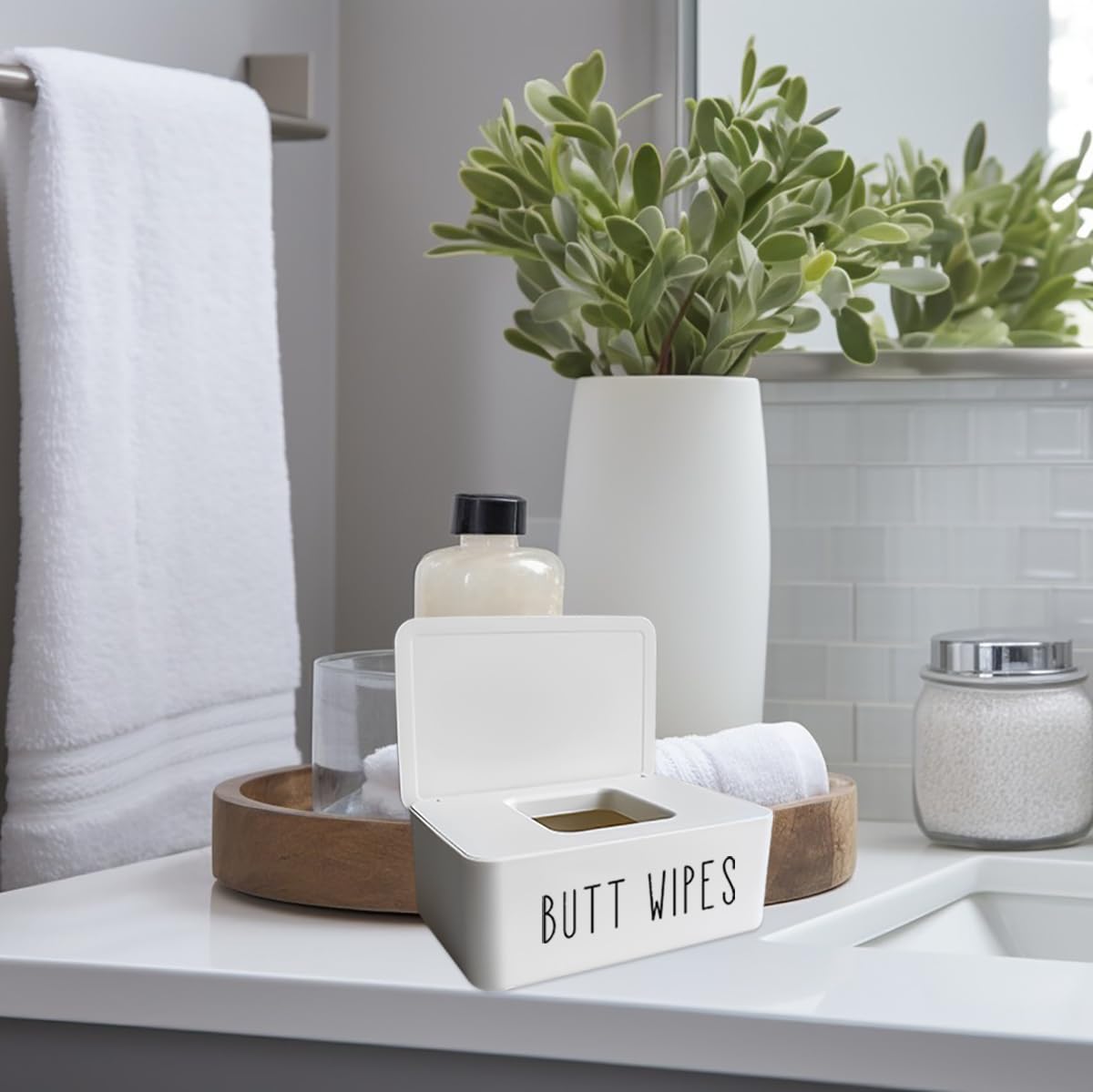 Moorfowl butt wipes dispenser in restroom setting boosts accessibility and tidiness.
