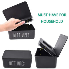 Moorfowl butt wipes dispenser rotating buckle enables one-handed opening.