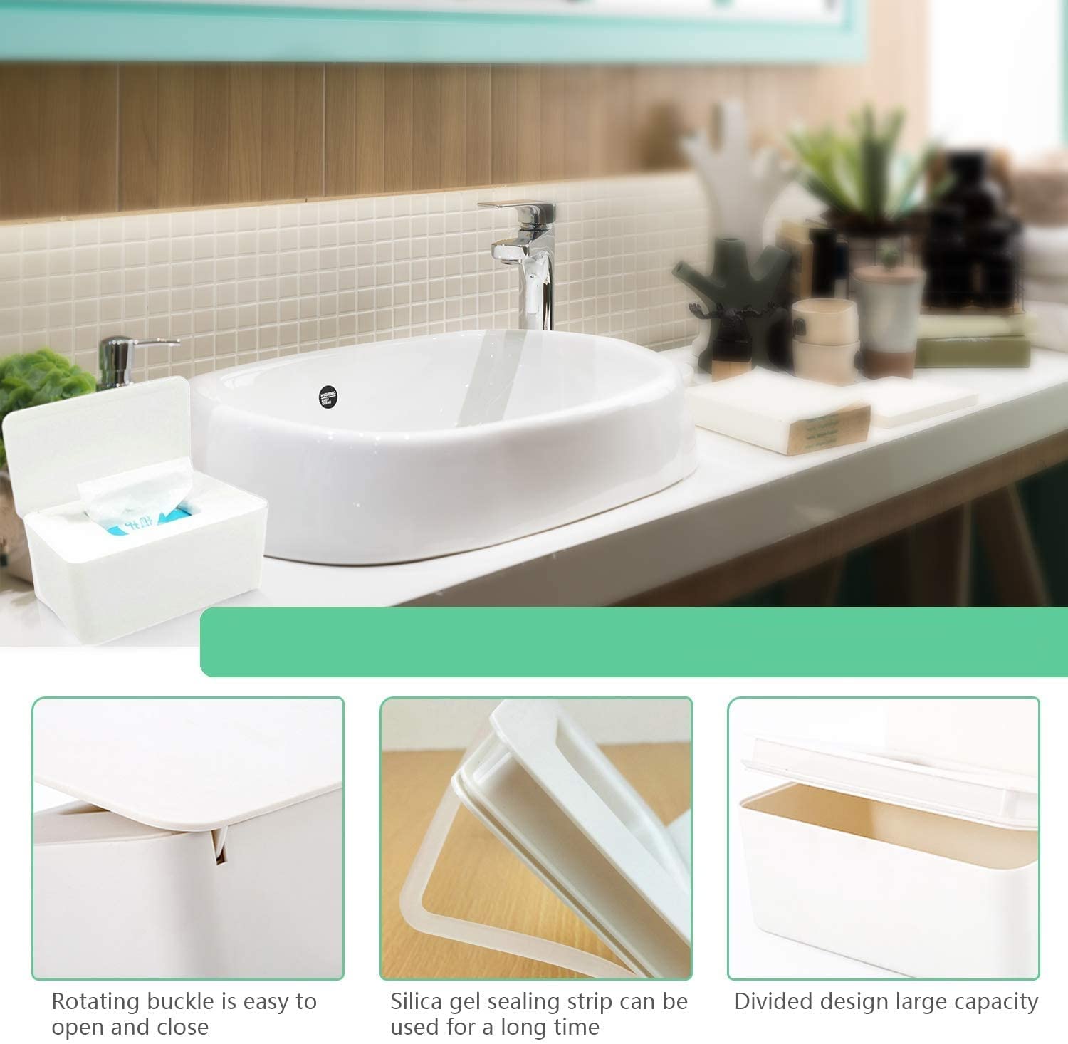 Moorfowl wipe dispenser rotating buckle close-up for secure opening and closing