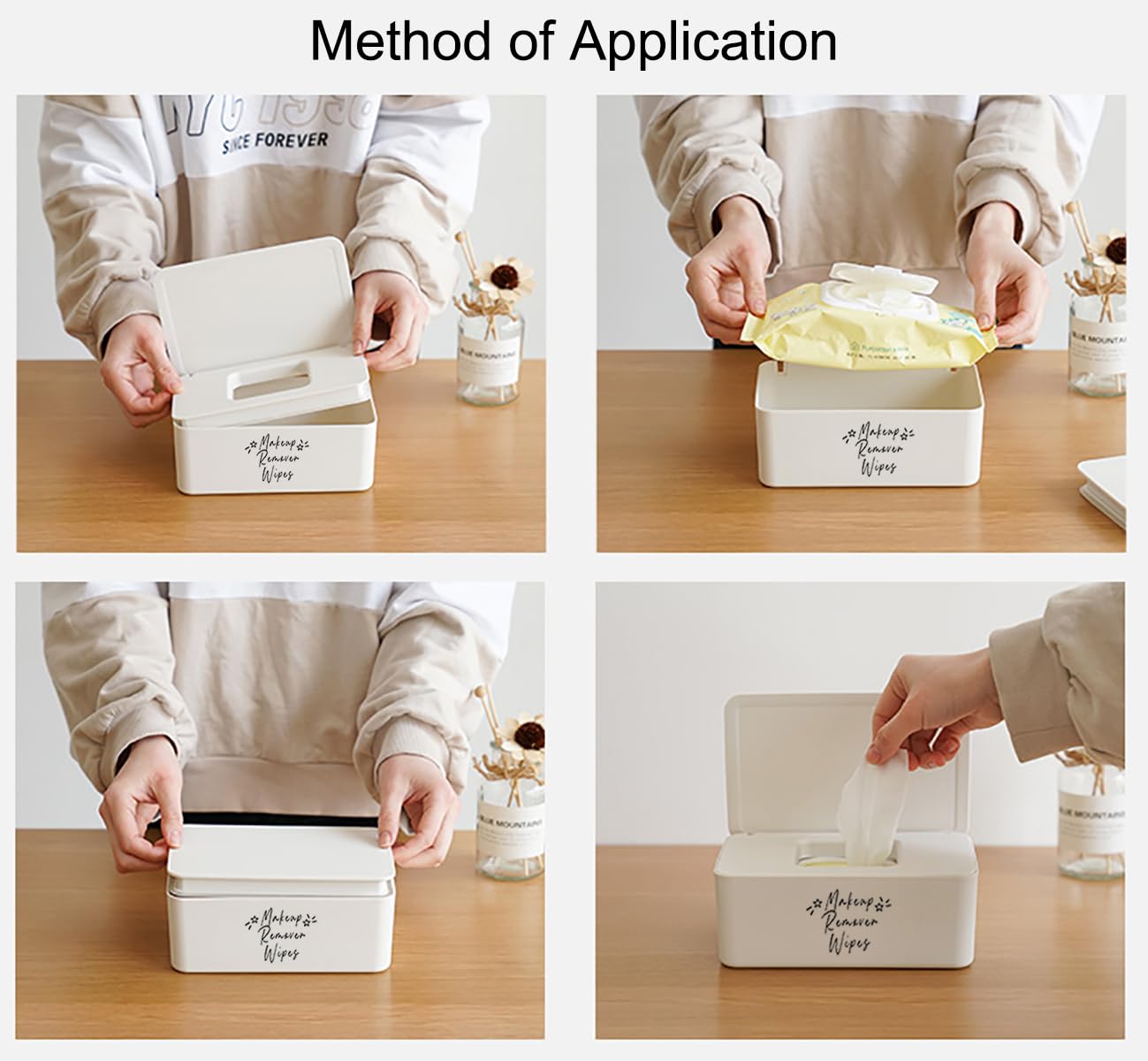 Moorfowl wipes box refill demonstrates simple, quick loading.