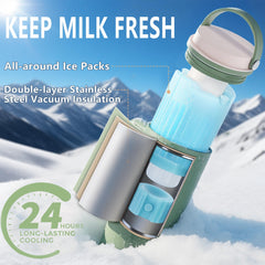MOQOZO cooler side view demonstrates robust insulation for temperature stability.