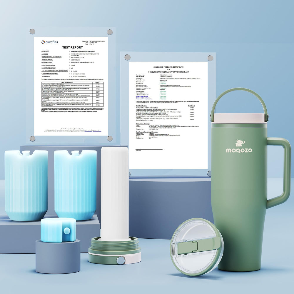 MOQOZO BPA-free materials emphasize baby-friendly cleanup.