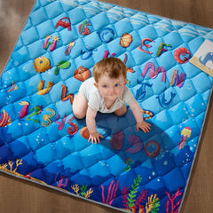 MORAIS Ocean Adventure play mat—50x50 inch cushioned surface for comfortable crawling.