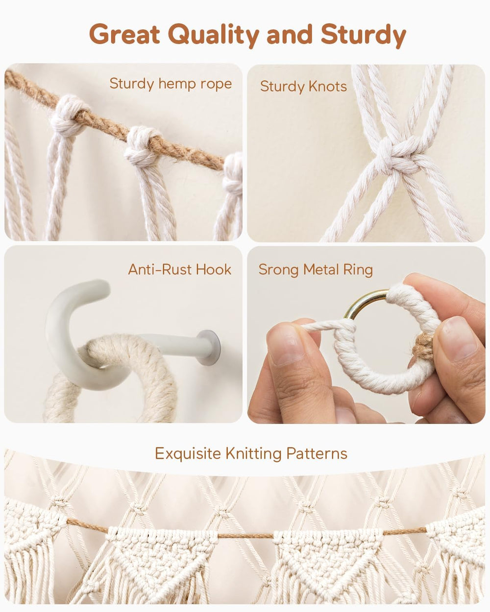 MORCCO rust-proof hooks and metal rings provide durable, long-lasting support.