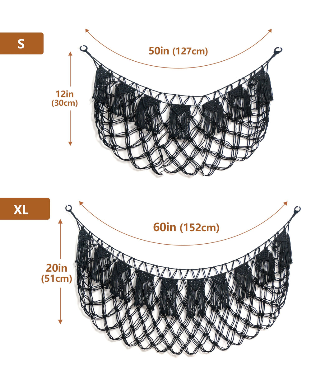 MORCCO durable natural materials showcasing cotton rope and rust-proof hooks